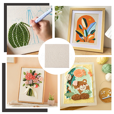 Punch Needle Fabric with Bamboo Square Frames TOOL-WH0051-89-1