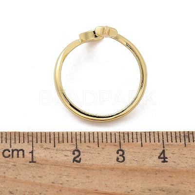 Brass Shell Cuff Rings for Women RJEW-C126-14G-1