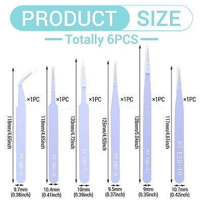 201 Stainless Steel Beading Tweezers Sets TOOL-TA0001-15A-1