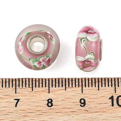 Lampwork & Brass Core European Beads LAMP-P019-01P-29-1