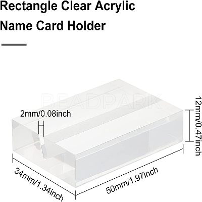 Acrylic Name Card Holder TACR-WH0001-09-1