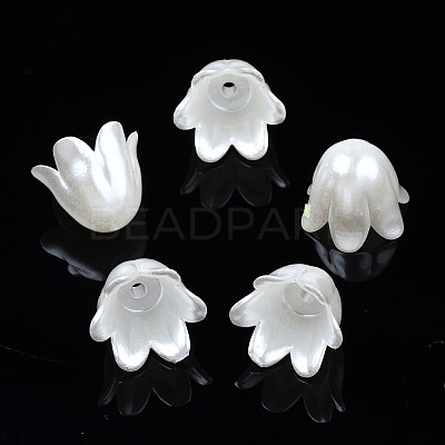 Spray Paint ABS Plastic Imitation Pearl Beads X-MACR-N013-001-1
