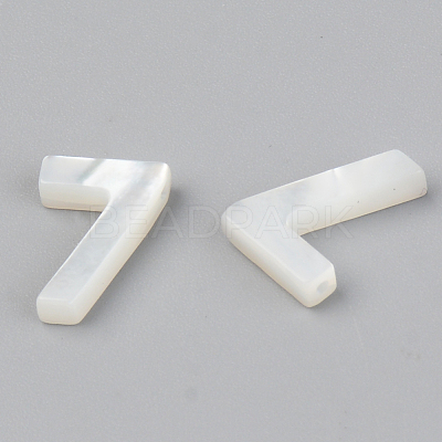Natural White Shell Mother of Pearl Shell Charms SSHEL-R048-004-07-1