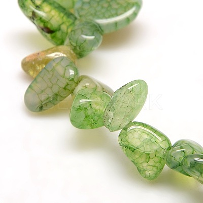 Natural Nuggets Crackle Agate Beads Strands G-P032-M-1