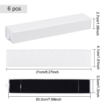 Cardboard Necklace Drawer Boxes CBOX-WH0006-06B-1