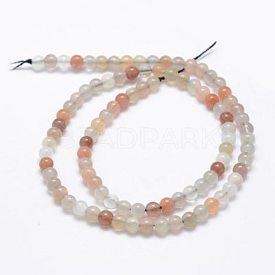 Natural Multi-Moonstone Beads Strands G-P322-43-4mm-1