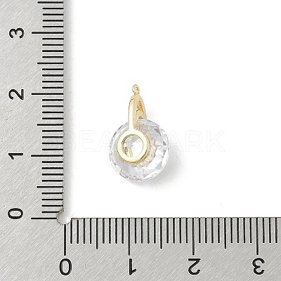 Rotatable Brass Micro Pave Cubic Zirconia Pendants KK-E791-18G-1