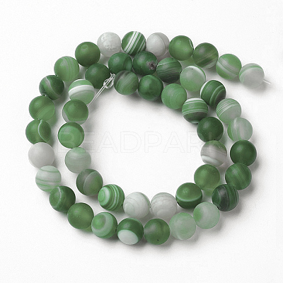 Natural Grade A Striped Agate/Banded Agate Beads Strands G-E478-08-8MM-1