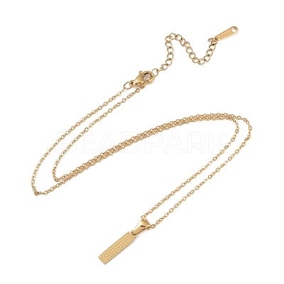 Ion Plating(IP) Initial Letter 304 Stainless Steel Pendant Necklaces NJEW-M199-01G-I-1
