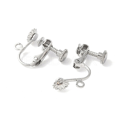 316 Surgical Stainless Steel Clip-on Earring Findings X-STAS-Z127-02P-1