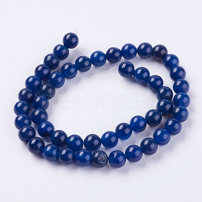 Natural Agate Beads Strands X-G-G583-8mm-12-1