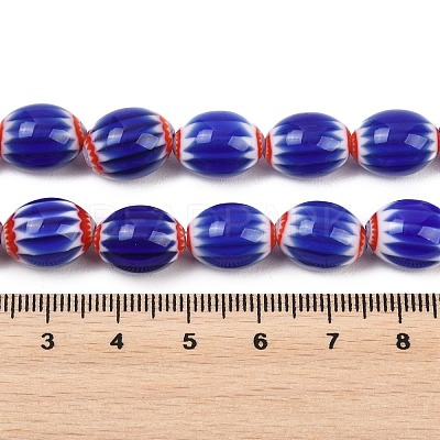 Handmade Millefiori Glass Oval Bead Strands LK-Z001-01A-1