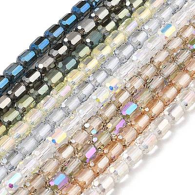 Electroplate Transparent Glass Beads Strands GLAA-C029-02A-1