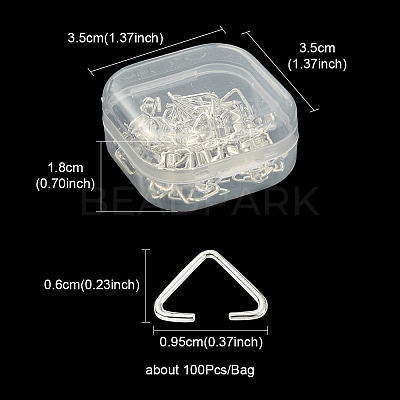 100Pcs Iron Triangle Rings IFIN-YW0001-80-1