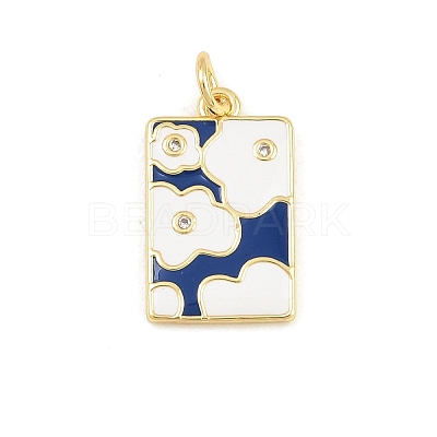 Brass Micro Pave Clear Cubic Zirconia Pendants KK-CBADB87-11G-1