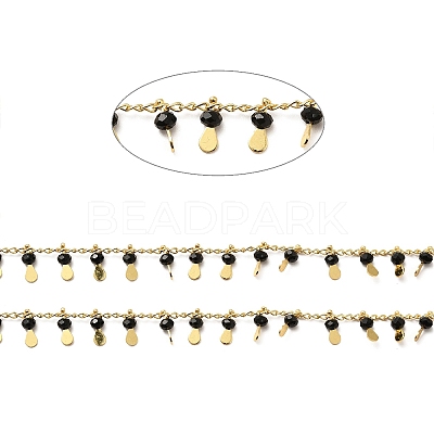 Glass Beaded Teardrop Charm Chains CHC-A006-13G-01-1