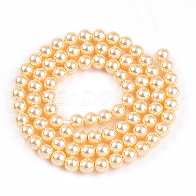 Baking Paint Pearlized Glass Pearl Bead Strands HY-N002-5mm-A09-1