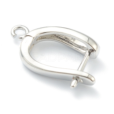 Brass Hoop Earring Findings with Latch Back Closure KK-H754-01P-1