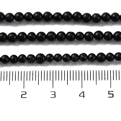Natural Shungite Beads Strands G-M353-A04-3mm-1
