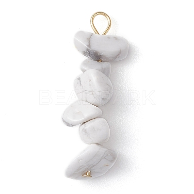 Gradient Color Mixed Gemstone Chip Beaded Pendants PALLOY-JF02795-1