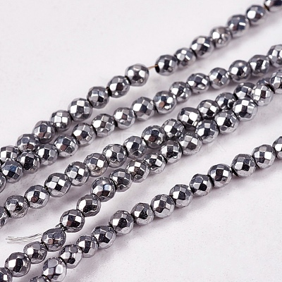 Electroplate Non-magnetic Synthetic Hematite Beads Strands G-J169B-2mm-02-1