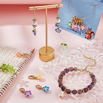 24Pcs Handmade Polymer Clay Flower Pendant Decorations HJEW-NB0001-58-1