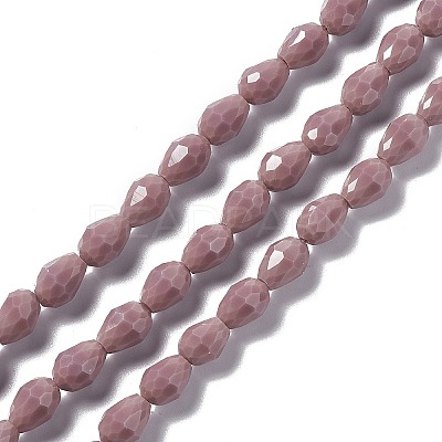 Faceted Glass Beads Strands GLAA-E037-01B-1