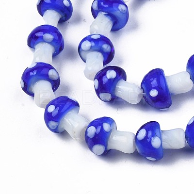 Mushroom Handmade Lampwork Beads Strands LAMP-R116-12A-1