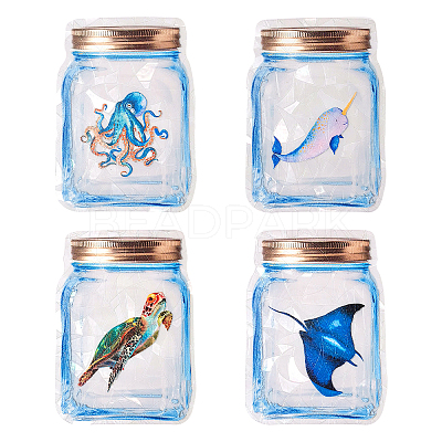 4 Sets 4 Style Waterproof PVC Window Film Adhesive Stickers DIY-GF0005-61-1