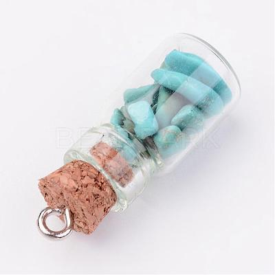 Glass Bottle Pendants PALLOY-JF00248-1