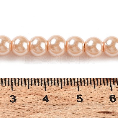 Baking Paint Pearlized Glass Pearl Round Bead Strands X-HY-Q003-6mm-18-1