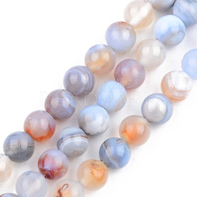 Natural Striped Agate/Banded Agate Beads Strands X-G-S359-137-1
