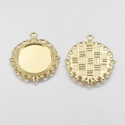 Zinc Alloy Pendant Settings for Cabochon & Rhinestone LS-PALLOY-A15290-G-NR-1