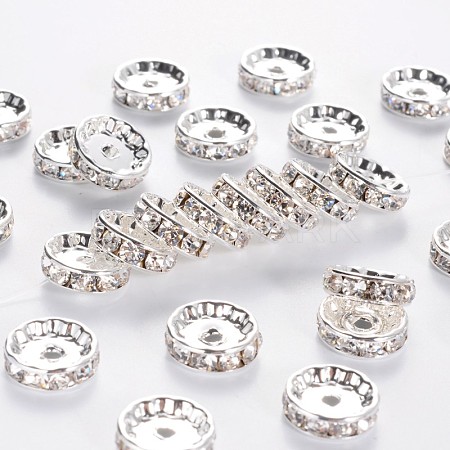 Brass Rhinestone Spacer Beads RB-A014-Z12mm-01S-NF-1