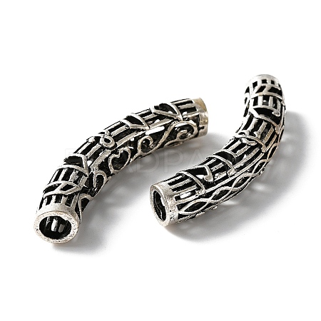 Tibetan Style Alloy Curved Tube Beads FIND-TAC0014-36AS-1