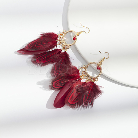 Alloy Feather Chandelier Earrings FS-WGC79E4-03-1