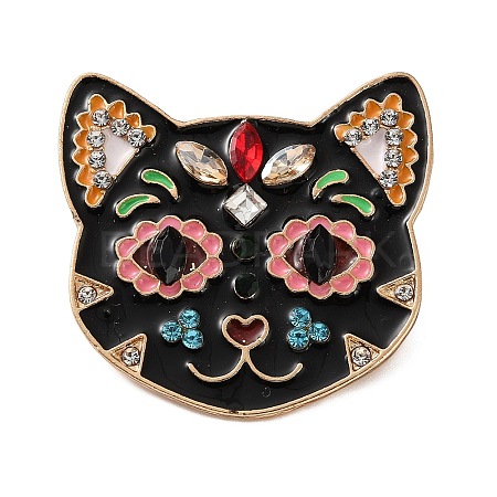 Skull Cat Enamel Pins RB-CBAC813-04G-1