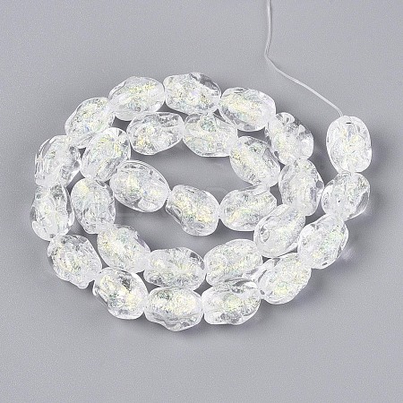 Handmade Foil Glass Beads Strands FOIL-N033-02H-1