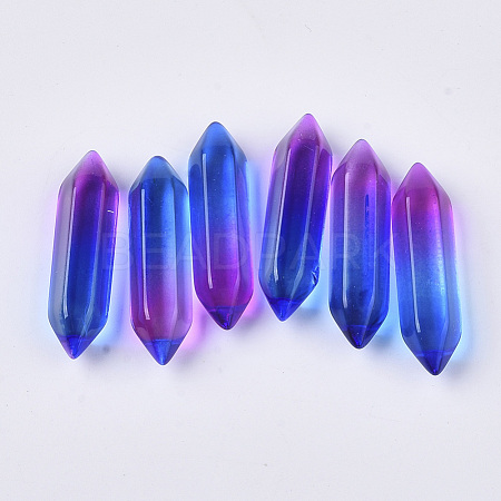 Two Tone Glass Double Terminated Point Beads GLAA-S167-12C-1