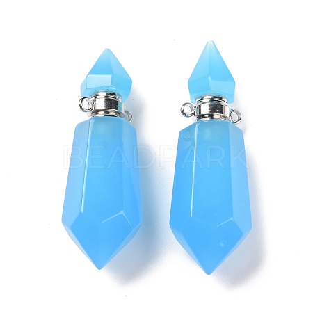Faceted Glass Perfume Bottle Pendants GLAA-G080-01F-P-1
