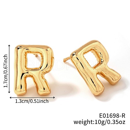Brass Stud Earrings LS-UV9543-18-1