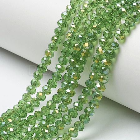 Electroplate Transparent Glass Beads Strands EGLA-A034-T4mm-H01-1