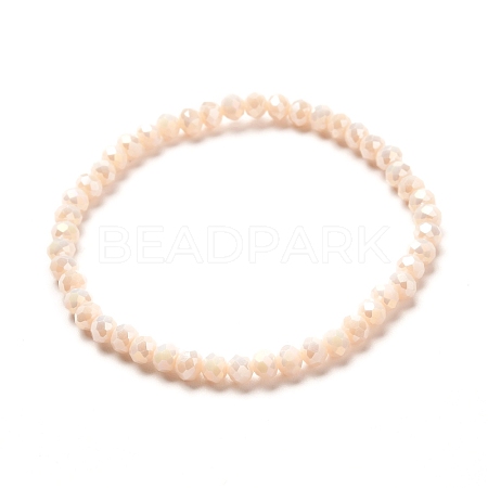 Faceted Glass Rondelle Beads Stretch Bracelet for Kid BJEW-JB06807-16-1