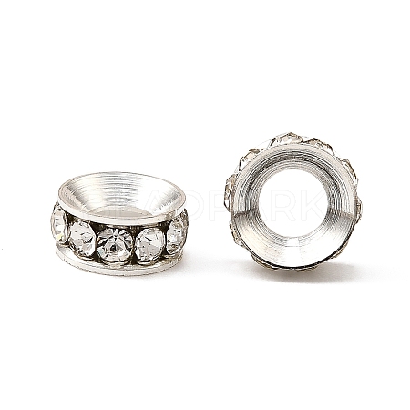 Brass Rhinestone Spacer Beads RB-A020-12mm-01S-1