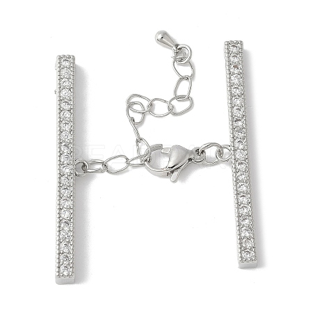 Brass Cubic Zirconia Chain Extender KK-F893-01P-1