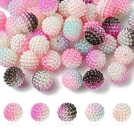 50Pcs 5 Colors Imitation Pearl Acrylic Beads OACR-FS0001-62A-1