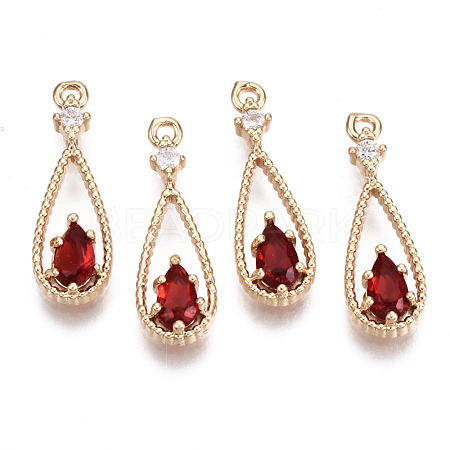 Brass Micro Pave Cubic Zirconia Pendants KK-R111-003-A02-1