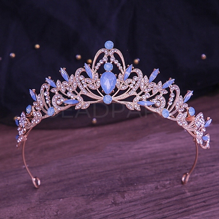 Alloy Rhinestone Crown Hair Bands for Woman Girls PW-WGB2F57-23-1