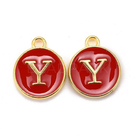Golden Plated Alloy Enamel Charms LS-ENAM-S118-03Y-1