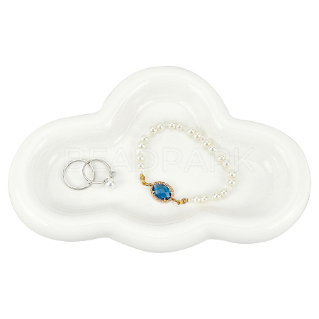 Cloud Shape Ceramic Jewelry Plate AJEW-WH0518-28-1